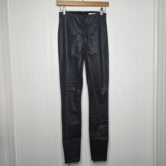 rag & bone Vegan Leather Pants Size XS Pull On Edgy Classic Zip Ankle Timeless - Picture 8 of 8